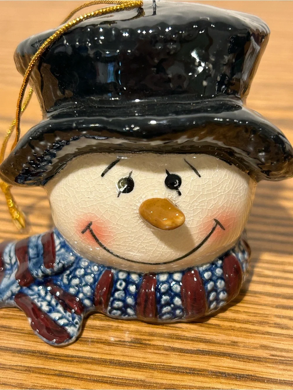 Holiday Snowman Ornament Set - Multicolor Ceramic Heads